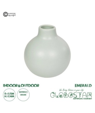 GloboStar® Artificial Garden EMERALD 21279 Διακοσμητικό Κεραμικό Βάζo Τιρκουάζ Π12 x Μ12 x Υ14cm